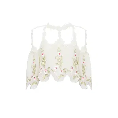 Chloé Cut-out cropped top in technical taffeta | Thumbnail 1 Chloé Cut-out cropped top in technical taffeta | Thumbnail 1