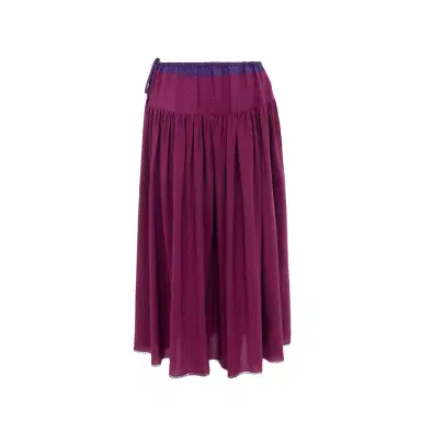 Chloé Gathered long skirt in silk jacquard & lace | Thumbnail 1 Chloé Gathered long skirt in silk jacquard & lace | Thumbnail 1