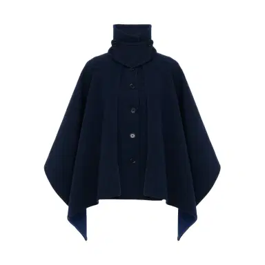 Chloé High-neck short cape coat in washed double-face wool | Thumbnail 1 Chloé High-neck short cape coat in washed double-face wool | Thumbnail 1