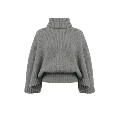 Chloé Short turtleneck cape in a wool & cashmere knit | Thumbnail 1 Chloé Short turtleneck cape in a wool & cashmere knit | Thumbnail 1