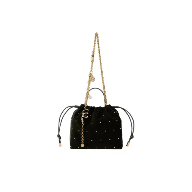 Mini Chloé Icons shoulder bag with chain in velvet with studs Mini Chloé Icons shoulder bag with chain in velvet with studs
