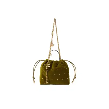 Chloé Mini Chloé Icons shoulder bag with chain in velvet with studs | Thumbnail 1 Chloé Mini Chloé Icons shoulder bag with chain in velvet with studs | Thumbnail 1