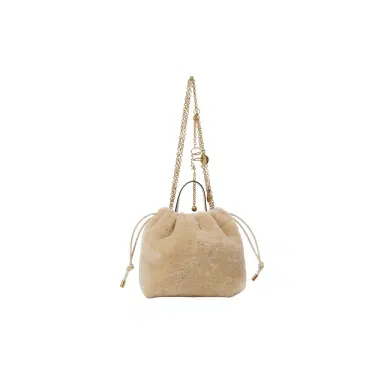 Chloé Mini Chloé Icons shoulder bag with chain in shearling | Thumbnail 1 Chloé Mini Chloé Icons shoulder bag with chain in shearling | Thumbnail 1