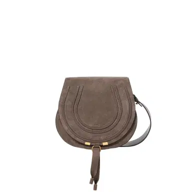 Chloé Marcie saddle bag in suede leather | Thumbnail 1 Chloé Marcie saddle bag in suede leather | Thumbnail 1