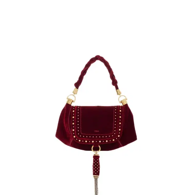 Small Marcie Foulard hobo bag in velvet with studs Small Marcie Foulard hobo bag in velvet with studs