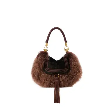Chloé Small Marcie Foulard hobo bag in pony leather & shearling | Thumbnail 1 Chloé Small Marcie Foulard hobo bag in pony leather & shearling | Thumbnail 1
