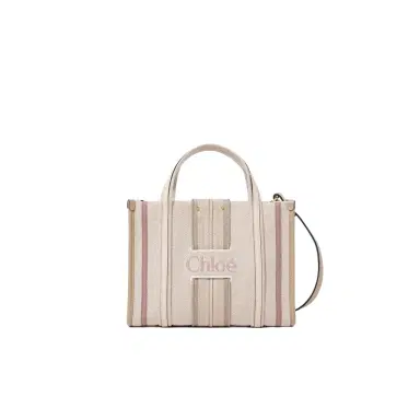 Chloé Small Woody Loop tote bag in canvas | Thumbnail 1 Chloé Small Woody Loop tote bag in canvas | Thumbnail 1