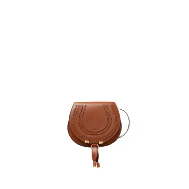 Chloé Small Marcie saddle bag in shiny leather | Thumbnail 1 Chloé Small Marcie saddle bag in shiny leather | Thumbnail 1