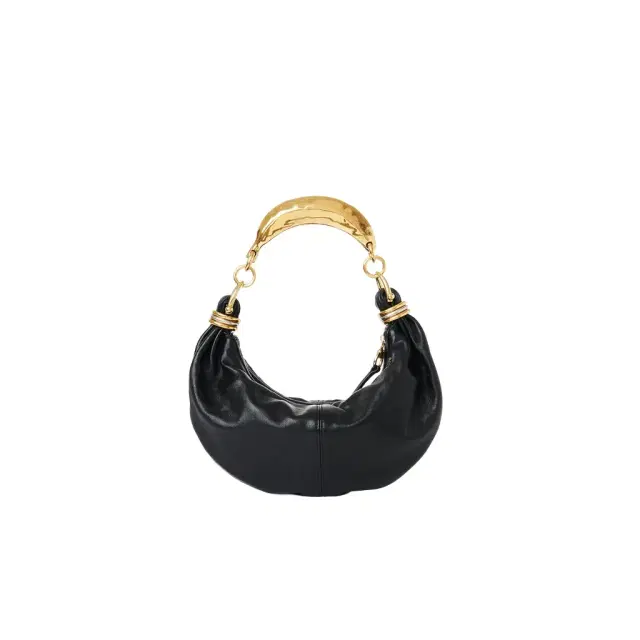 Small Bracelet hobo Bag in grained leather Small Bracelet hobo Bag in grained leather