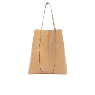 Chloé Large Chloé Spin tote bag in grained leather | Thumbnail 1 Chloé Large Chloé Spin tote bag in grained leather | Thumbnail 1