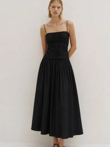 Tove Amina Ruched Cotton Midi Dress | Thumbnail 2 Tove Amina Ruched Cotton Midi Dress | Thumbnail 2