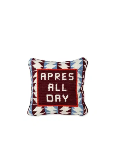 Furbish Studio Après All Day Needlepoint Pillow | Thumbnail 1 Furbish Studio Après All Day Needlepoint Pillow | Thumbnail 1