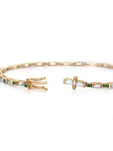 YI COLLECTION Aquamarine and Emerald Spring Tennis Bracelet | Thumbnail 3 YI COLLECTION Aquamarine and Emerald Spring Tennis Bracelet | Thumbnail 3