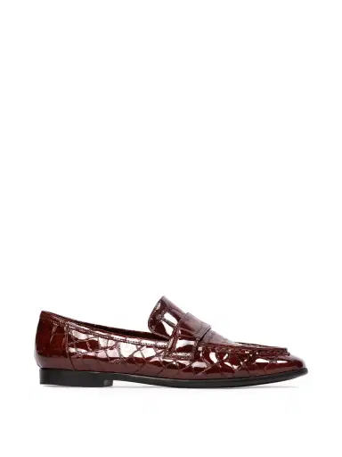 Black Suede Studio Arrow Loafers in Croc Patent Leather | Thumbnail 1 Black Suede Studio Arrow Loafers in Croc Patent Leather | Thumbnail 1
