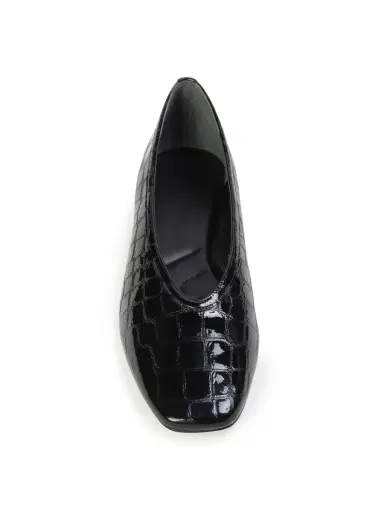 Black Suede Studio Ayra Flats in Croc Patent Leather | Thumbnail 4 Black Suede Studio Ayra Flats in Croc Patent Leather | Thumbnail 4