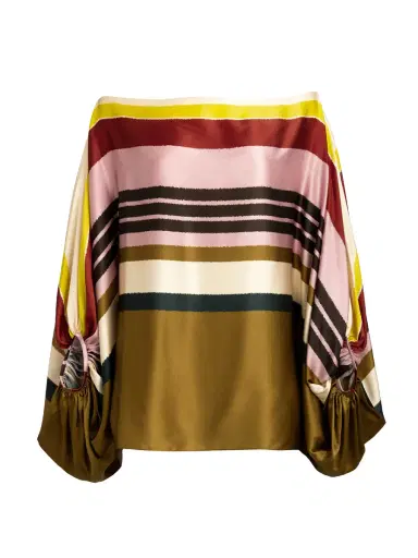 Silvia Tcherassi Bellagio Off-Shoulder Silk Blouse | Thumbnail 1 Silvia Tcherassi Bellagio Off-Shoulder Silk Blouse | Thumbnail 1