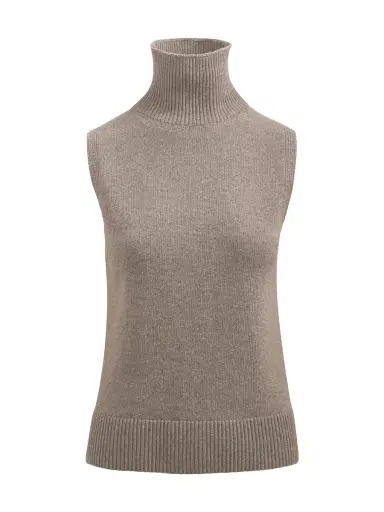 Brandon Maxwell Bruno Sleeveless Wool-Cashmere Turtleneck | Thumbnail 1 Brandon Maxwell Bruno Sleeveless Wool-Cashmere Turtleneck | Thumbnail 1