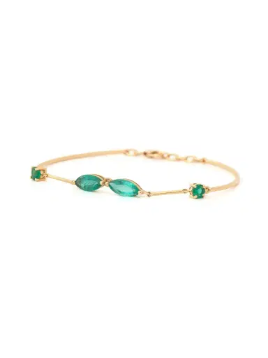 YI COLLECTION Emerald Marquise Duo Bangle | Thumbnail 2 YI COLLECTION Emerald Marquise Duo Bangle | Thumbnail 2