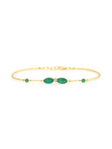 YI COLLECTION Emerald Marquise Duo Bangle | Thumbnail 1 YI COLLECTION Emerald Marquise Duo Bangle | Thumbnail 1