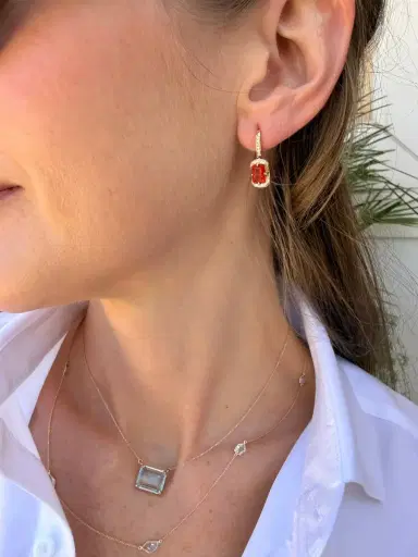 YI COLLECTION Fire Opal Aurora Earrings | Thumbnail 2 YI COLLECTION Fire Opal Aurora Earrings | Thumbnail 2