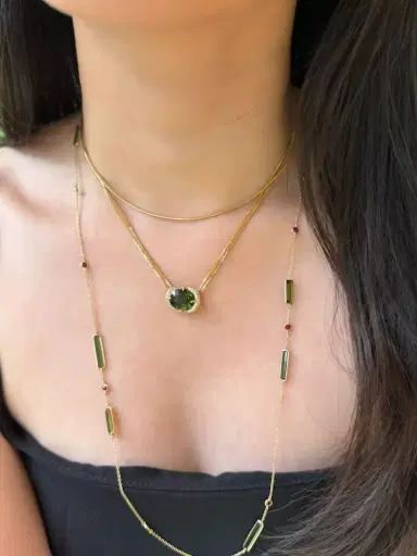 YI COLLECTION Green Tourmaline Aurora Necklace | Thumbnail 3 YI COLLECTION Green Tourmaline Aurora Necklace | Thumbnail 3