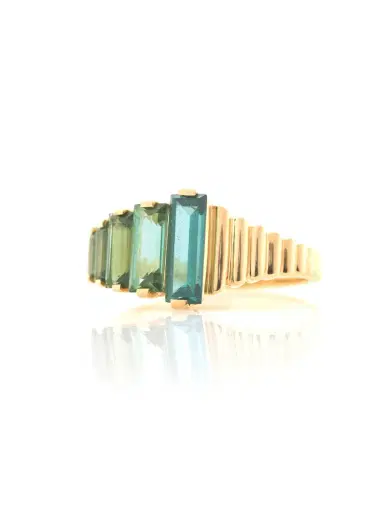 YI COLLECTION Indicolite and Green Tourmaline Crescendo Ring | Thumbnail 2 YI COLLECTION Indicolite and Green Tourmaline Crescendo Ring | Thumbnail 2