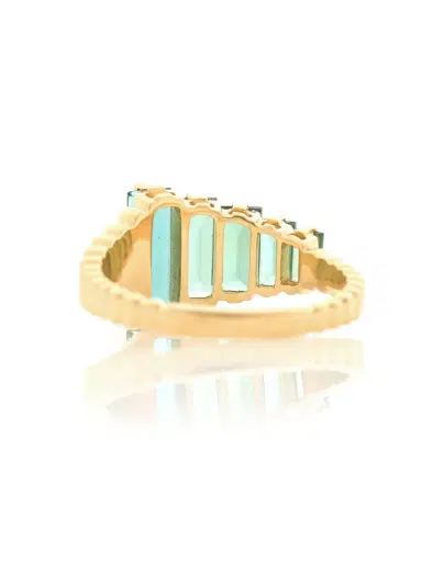 YI COLLECTION Indicolite and Green Tourmaline Crescendo Ring | Thumbnail 3 YI COLLECTION Indicolite and Green Tourmaline Crescendo Ring | Thumbnail 3
