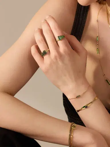 YI COLLECTION Indicolite and Green Tourmaline Crescendo Ring | Thumbnail 5 YI COLLECTION Indicolite and Green Tourmaline Crescendo Ring | Thumbnail 5