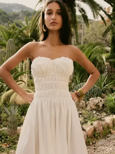 CAROLINE CONSTAS Ivette Strapless Midi Dress | Thumbnail 2 CAROLINE CONSTAS Ivette Strapless Midi Dress | Thumbnail 2