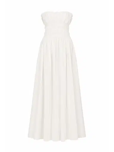 CAROLINE CONSTAS Ivette Strapless Midi Dress | Thumbnail 1 CAROLINE CONSTAS Ivette Strapless Midi Dress | Thumbnail 1