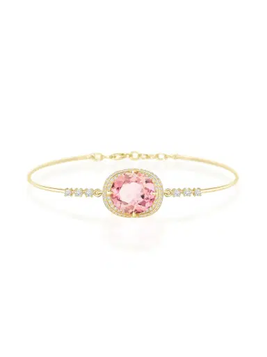YI COLLECTION Light Pink Tourmaline Aurora Bangle | Thumbnail 1 YI COLLECTION Light Pink Tourmaline Aurora Bangle | Thumbnail 1
