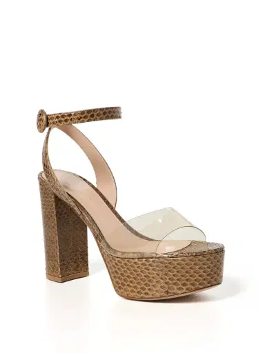 Gianvito Rossi Maya Embossed Platform Sandals | Thumbnail 1 Gianvito Rossi Maya Embossed Platform Sandals | Thumbnail 1