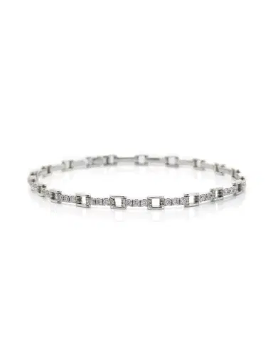 YI COLLECTION Platinum Diamond Links Tennis Bracelet | Thumbnail 1 YI COLLECTION Platinum Diamond Links Tennis Bracelet | Thumbnail 1