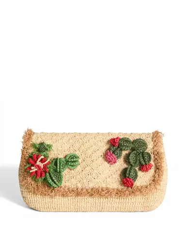 Anya Hindmarch Raffia Cactus Clutch | Thumbnail 1 Anya Hindmarch Raffia Cactus Clutch | Thumbnail 1