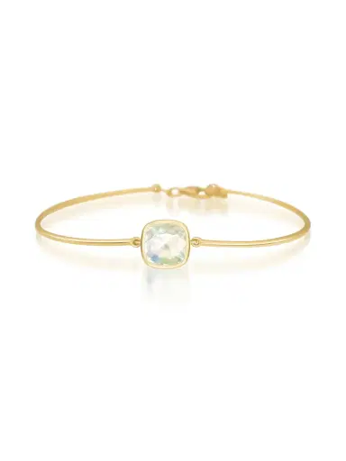 YI COLLECTION Rainbow Moonstone Cushion Bangle | Thumbnail 1 YI COLLECTION Rainbow Moonstone Cushion Bangle | Thumbnail 1