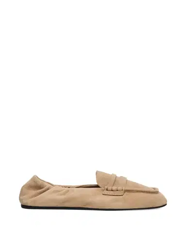 Miu Miu Ruched Suede Moccasins | Thumbnail 1 Miu Miu Ruched Suede Moccasins | Thumbnail 1