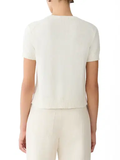 LAFAYETTE 148 Short Sleeve Crew Neck Cardigan | Thumbnail 4 LAFAYETTE 148 Short Sleeve Crew Neck Cardigan | Thumbnail 4