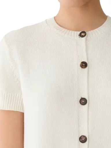 LAFAYETTE 148 Short Sleeve Crew Neck Cardigan | Thumbnail 5 LAFAYETTE 148 Short Sleeve Crew Neck Cardigan | Thumbnail 5