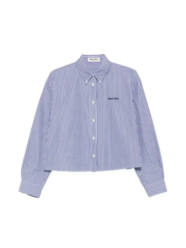 Striped Poplin Cropped Shirt Striped Poplin Cropped Shirt