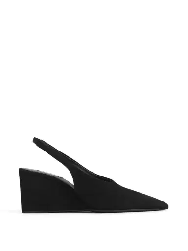 Alaïa Suede Cube Wedge Slingbacks | Thumbnail 1 Alaïa Suede Cube Wedge Slingbacks | Thumbnail 1