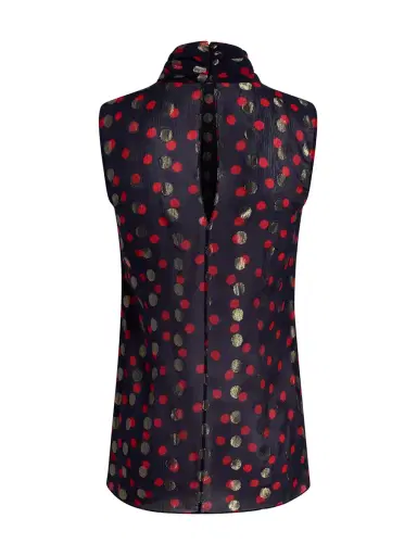 Adam Lippes Swayze Chiffon Jacquard Scarf-Neck Top | Thumbnail 2 Adam Lippes Swayze Chiffon Jacquard Scarf-Neck Top | Thumbnail 2