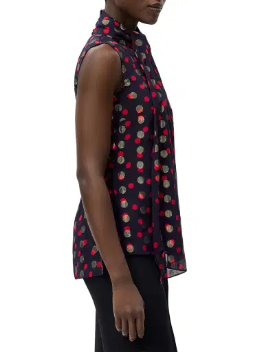 Adam Lippes Swayze Chiffon Jacquard Scarf-Neck Top | Thumbnail 4 Adam Lippes Swayze Chiffon Jacquard Scarf-Neck Top | Thumbnail 4