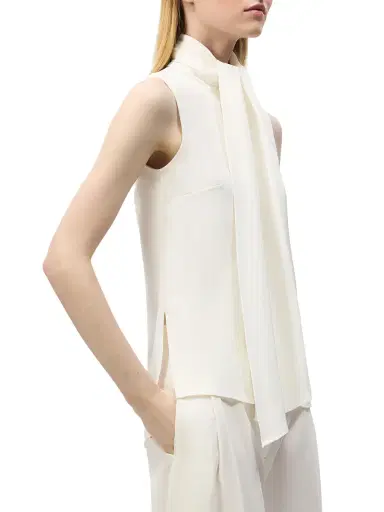 Adam Lippes Swayze Silk Scarf-Neck Top | Thumbnail 4 Adam Lippes Swayze Silk Scarf-Neck Top | Thumbnail 4