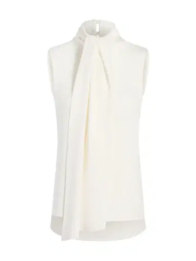 Adam Lippes Swayze Silk Scarf-Neck Top | Thumbnail 1 Adam Lippes Swayze Silk Scarf-Neck Top | Thumbnail 1