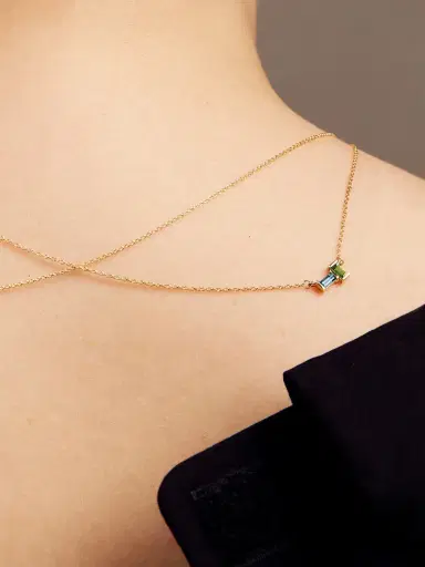Aliita Tuo y Yo Peridot and Aquamarine Necklace | Thumbnail 2 Aliita Tuo y Yo Peridot and Aquamarine Necklace | Thumbnail 2