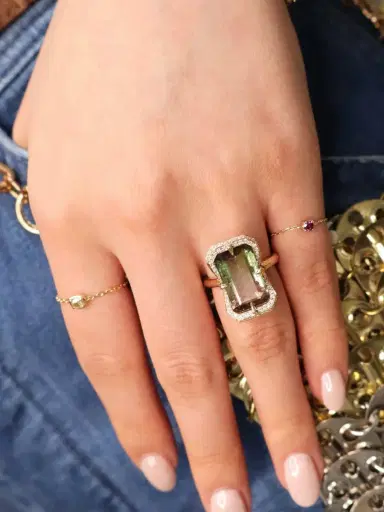 YI COLLECTION Watermelon Tourmaline Aurora Supreme Ring | Thumbnail 4 YI COLLECTION Watermelon Tourmaline Aurora Supreme Ring | Thumbnail 4