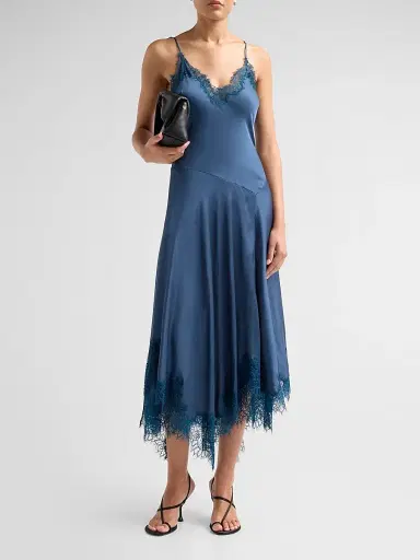 A.L.C. Women's Aleena Lace Midi Dress - Ash Blue | Thumbnail 2 A.L.C. Women's Aleena Lace Midi Dress - Ash Blue | Thumbnail 2