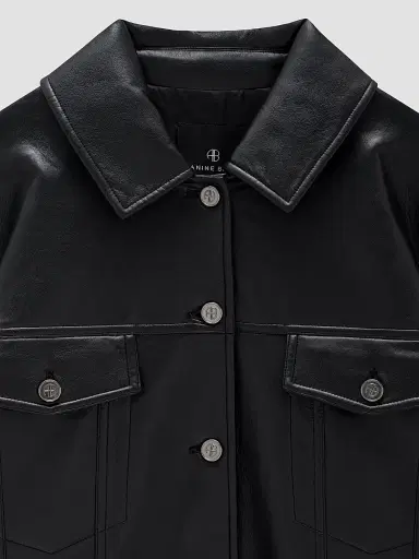 ANINE BING Women's Rory Leather Jacket - Black | Thumbnail 5 ANINE BING Women's Rory Leather Jacket - Black | Thumbnail 5