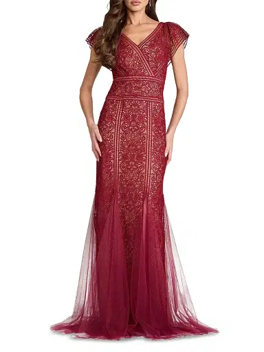 Tadashi Shoji Women's Embroidered Lace Gown | Thumbnail 2 Tadashi Shoji Women's Embroidered Lace Gown | Thumbnail 2