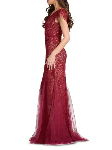 Tadashi Shoji Women's Embroidered Lace Gown | Thumbnail 3 Tadashi Shoji Women's Embroidered Lace Gown | Thumbnail 3